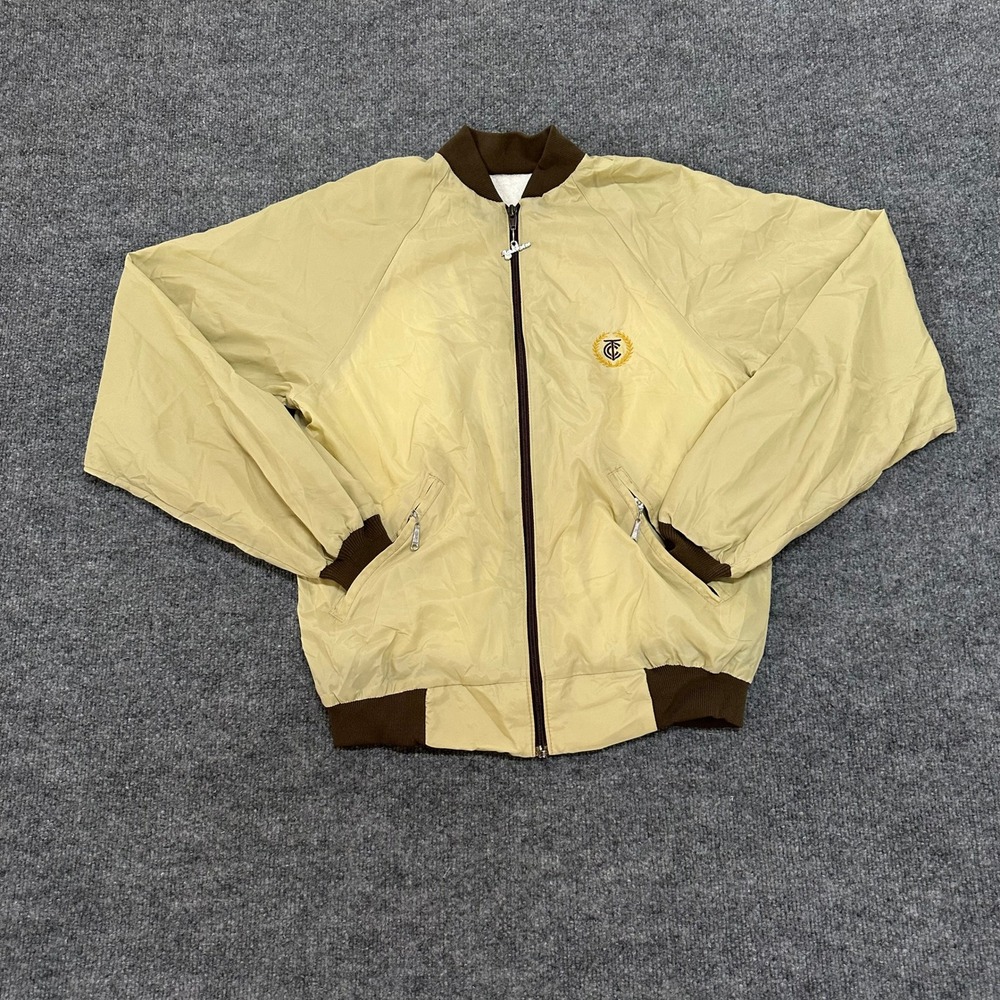 Tretorn Bomber Jacket Mens Size S Tan Brown Zip Up Lightweight Windbreaker Retro